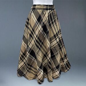 Liz Claiborne Plaid A Line Midi Skirt Vintage Cottagecore Grunge Dark Academia